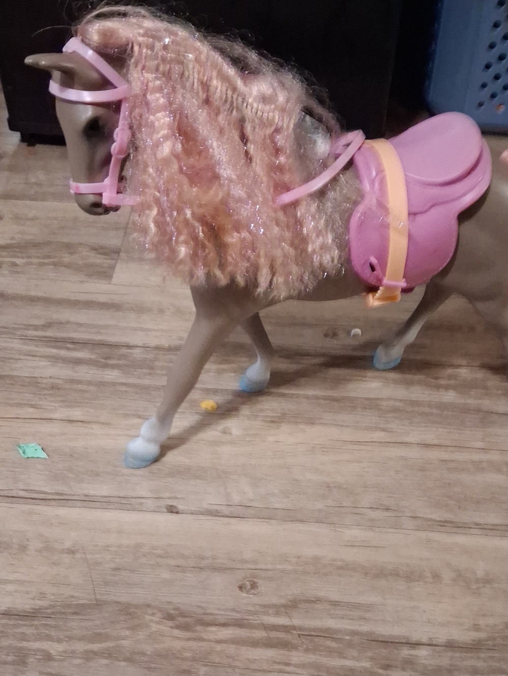Pink Plush Mane Toy Horse Saddle Set - Brand Unknown